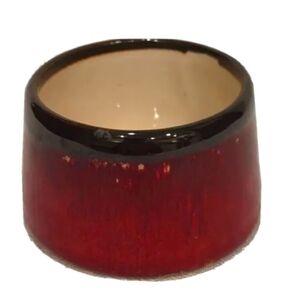 𝅺pier 1 Earthenware Red black Glazed Shanghai replacement Tea Cup 2”x3”